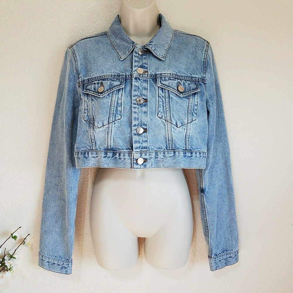 GRLFRND Evie Cropped Denim Jacket
